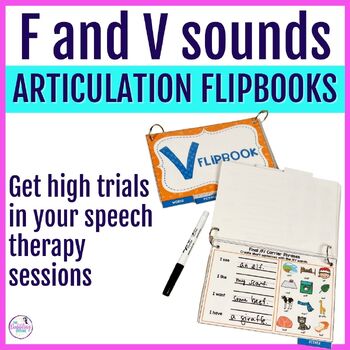 Preview of F and V Articulation Activities Flipbooks for Speech Therapy - Words & Sentences
