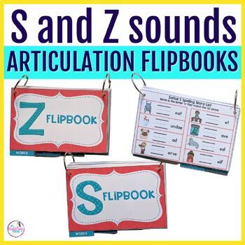 Preview of S and Z Articulation Activities Flipbooks for Speech Therapy W/ Word & Sentences