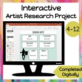 Interactive Artist Research Project - Distance Learning
