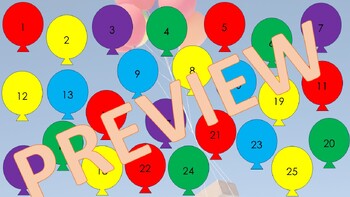 Preview of Interactive Attendance - Balloons - Editable