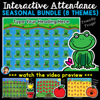 Preview of Interactive Attendance PowerPoints Seasonal Bundle