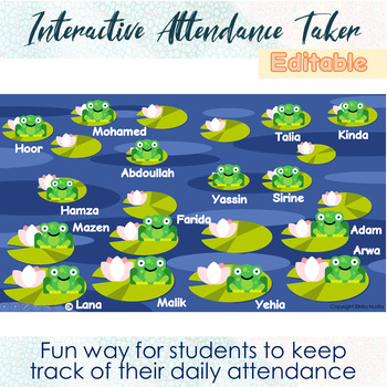 Preview of Interactive Attendance Taker - Frogs/PowerPoint/Interactive Game