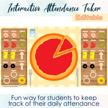 Preview of Interactive Attendance Taker - Pizza/PowerPoint/Interactive Game
