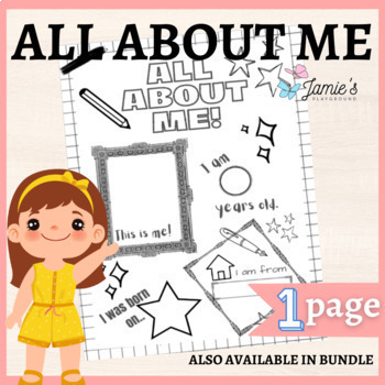 Preview of Interactive Back To School Writing Activity: All About Me Worksheet 3