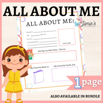Preview of Interactive Back To School Writing Activity: All About Me Worksheet 4