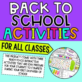 Preview of Interactive Back to School Activities