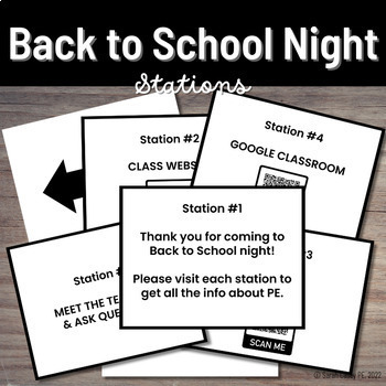 Preview of Interactive Back to School, Meet the Teacher, or Open House Night Stations
