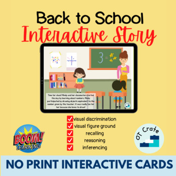 Preview of Boom Cards™ Interactive Back to School Story