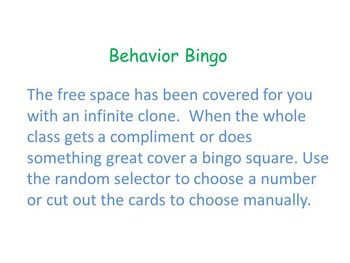 Preview of Interactive Behavior Bingo Cards