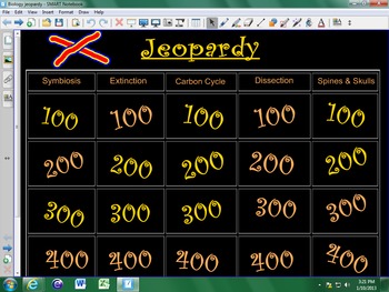Preview of Interactive Biology Jeopardy for Smart Board!