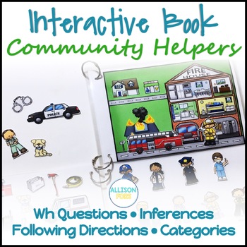 Preview of Community Helpers Interactive Book Speech Therapy