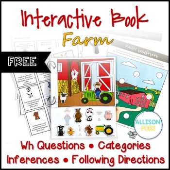 Preview of FREE Farm Interactive Book Speech Therapy