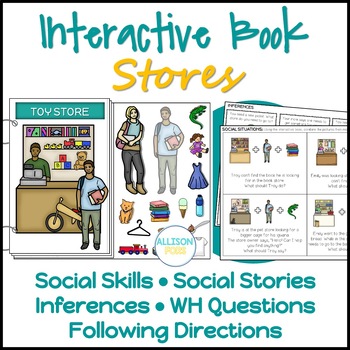 Preview of Stores Social Skills Interactive Book Speech Therapy