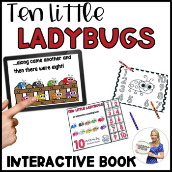 Preview of Interactive Book: Ten Little Ladybugs (print and digital), Counting 1-10