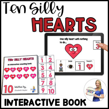 Preview of Interactive Book: Valentine Speech Therapy (print & digital), Counting 1-10