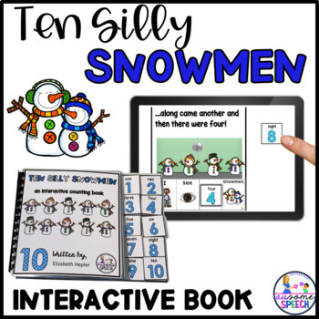 Preview of Interactive Book: Ten Silly Snowmen (print and digital), Counting 1-10