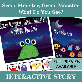 Preview of Interactive Book | "What Do You See?" Monsters | Learn Colors | Early Literacy
