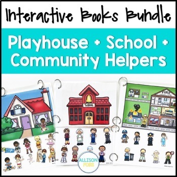 Preview of Interactive Books Trio Bundle Speech Therapy - Playhouse, School, Community