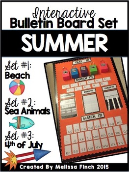 Preview of Interactive Bulletin Board Set- SUMMER