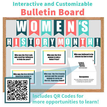 Preview of Interactive Bulletin Board for Women's History Month
