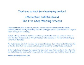 Preview of Interactive Bulletin Board for the Writing Process