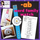 Interactive CVC -ab Word Family Watch Craftivity Craft Activity