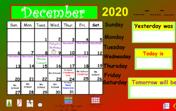 Preview of Interactive Calendar Math - December 2020 First Grade
