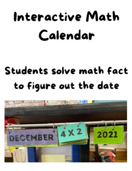 Preview of Interactive Calendar (Math Fun) Mental Math Practice