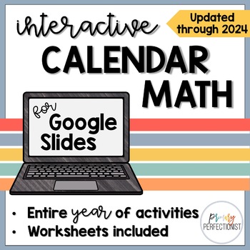 Preview of 2023-2024 Interactive Calendar Math Program for GOOGLE Slides: Distance Learning
