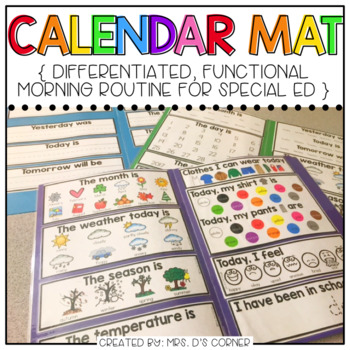Preview of Interactive Calendar Mats (for the Special Education Classroom)