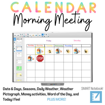 Preview of Interactive Calendar Morning Meeting | SMART Notebook