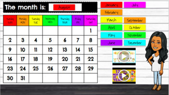 Preview of Interactive Calendar - Primary Colors