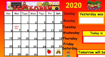 Preview of Interactive Calendar Math - September 2020 First Grade