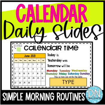 Preview of Interactive Calendar Slides l Digital Calendar Slides l Daily Calendar Time