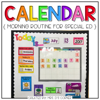 Preview of Interactive Calendar and Calendar Mat (for the Special Needs Classroom)