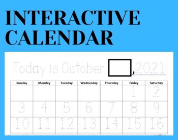 Preview of Interactive Calendar for Kindergarten and First Grade