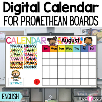 Preview of Interactive Calendar for Promethean Board | ActivInspire | Morning Meeting Slide