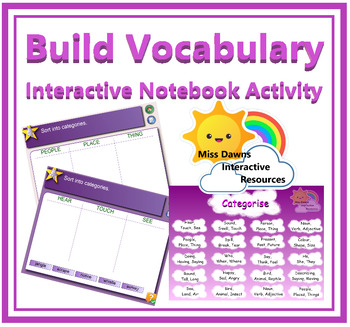 Preview of Interactive Catergorising Activity to Build Vocabulary for IWB