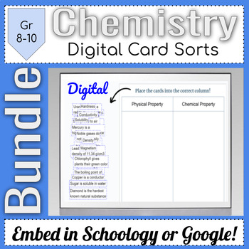 Preview of Interactive Chemistry Digital Card Sort Bundle || Virtual Learning Resources