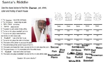 Preview of Interactive Christmas Riddle for Middle/High School