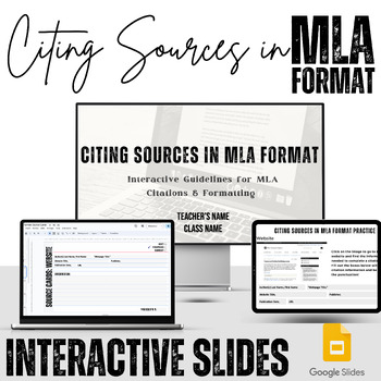 Preview of Interactive Citing Sources in MLA Format Interactive Notes Slides & Source Cards
