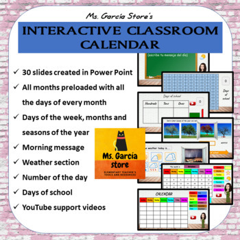 Preview of Interactive Classroom Calendar