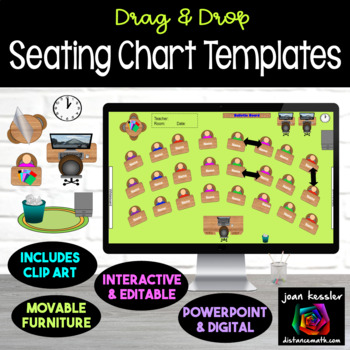 Preview of Interactive Seating Chart Editable Templates with Movable Clip Art