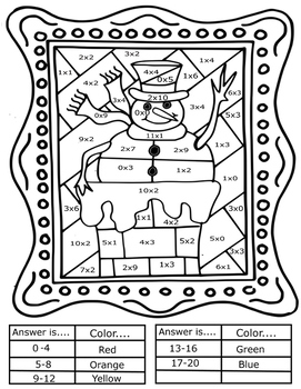 Interactive Winter Coloring Sheets + Basic Math Pop Art by Color Creations