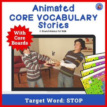 Preview of AAC Core Vocabulary Activity: STOP - Vocabulary Building with AAC Core Boards