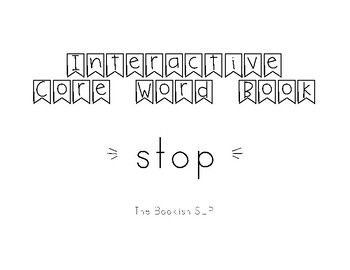 Preview of Interactive Core Word Book - Stop