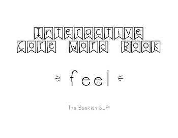 Preview of Interactive Core Word Book - "feel"