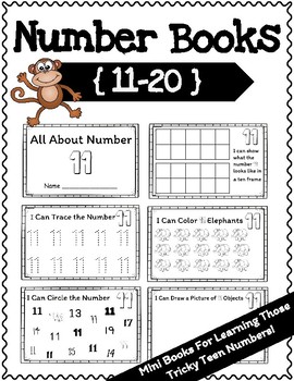 Preview of Tricky Teens Numbers Counting Book for Numbers 11-20