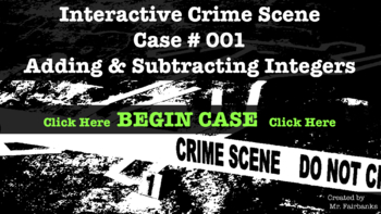 Preview of Interactive Crime Scene 001: Adding & Subtracting Integers