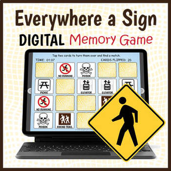 Preview of DIGITAL Community & Safety Signs Memory Matching Card Game